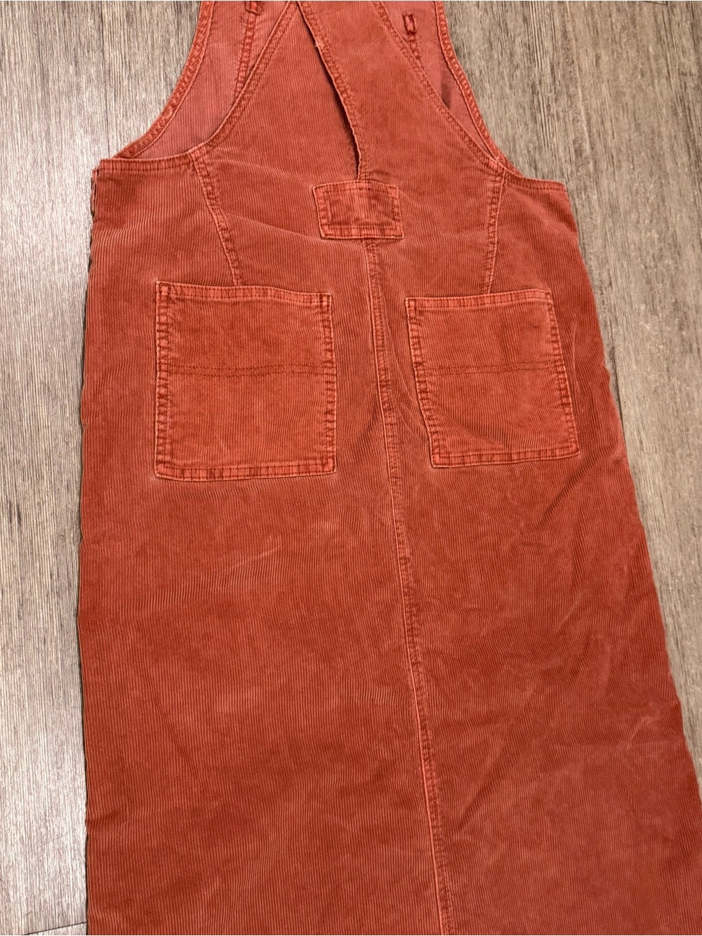 Free People Burnt Orange/Rust Corduroy Midi Overall Dress - Picture 8 of 11